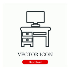 Poster - Cabinet vector icon.  Editable stroke. Linear style sign for use on web design and mobile apps, logo. Symbol illustration. Pixel vector graphics - Vector