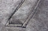 Fototapeta Na sufit - clothing items stonewashed cotton fabric texture with seams, clasps, buttons and rivets, macro