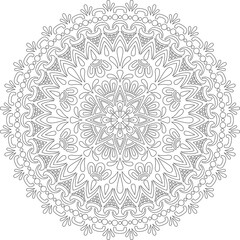 Wall Mural - Figure mandala for coloring doodles sketch good mood