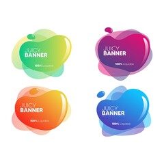 set of gradient colorful banner or text bubbles