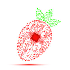 Wall Mural - Strawberry. Strawberries. Strawberry outline. Strawberry neon. Strawberry vector