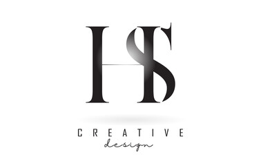 Wall Mural - HS h s letter design logo logotype concept with serif font and elegant style vector illustration.