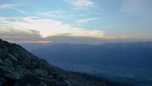 Sunset in Alps - the Tyrol, Austria (Time Lapse Wide Shot)