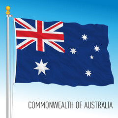 Wall Mural - Australia official national flag, oceania, vector illustrator