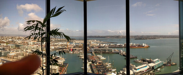 Wall Mural - view of auckland harbour from the top of a building