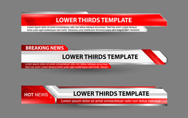 Wall Mural - set collection vector of broadcast news lower thirds template layout design banner for bar headline 