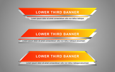 Wall Mural - set collection vector of broadcast news lower thirds template layout design banner for bar headline 