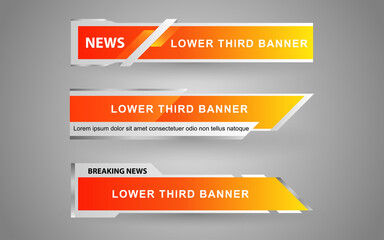 Wall Mural - set collection vector of broadcast news lower thirds template layout design banner for bar headline 