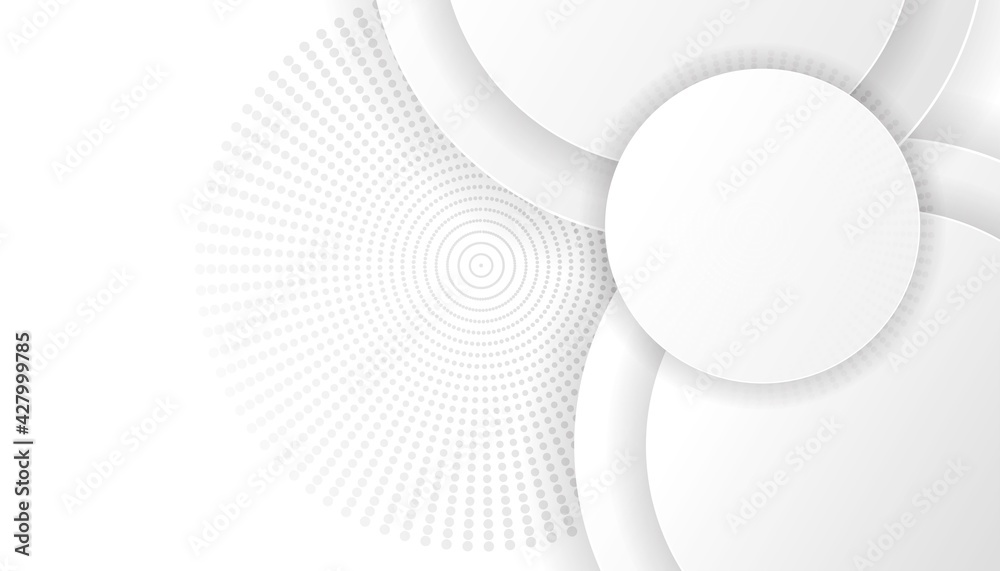 Abstract background Circle With white grey smooth colour gradient, circle with shadow isolated white background vector illustration - obrazy, fototapety, plakaty 