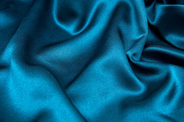 Wall Mural - Smooth elegant blue silk can use as background