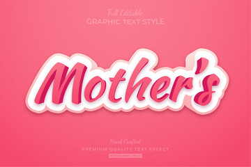 Wall Mural - Mother's Pink Editable Text Effect Font Style