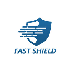 Wall Mural - Fast shield logo template design