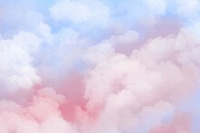Hand Painted Watercolor Pastel Sky Cloud Background