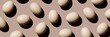 © The Picture Pantry - Chicken eggs on beige background Pattern banner