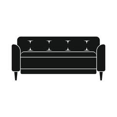 Wall Mural - vector Old sofa black simple icon isolated