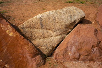 Poster - Closeup shot of red rock formations in the sunlight