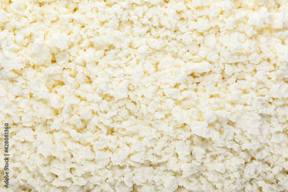 Cottage cheese as background, closeup