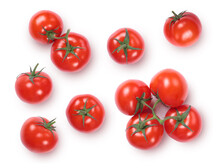 Fresh Red Ripe Tomatoes Isolated On White Background. 