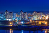 Fototapeta Miasto - panoramic view of illuminated city at night 