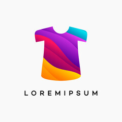 Wall Mural - modern wavy shirt logo vector, cloth fashion logo designs template, design concept, logo, logotype e