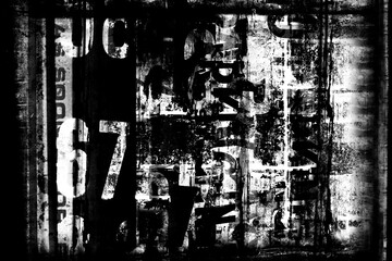Wall Mural - Abstract grunge lettering background. Urban cyber punk wide illustration	