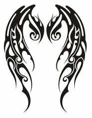 Wall Mural - illustration with angel wings isolated on white background