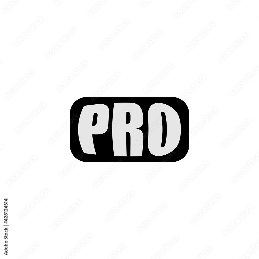Pro flat icon. Simple style pro version poster background symbol. Logo ...