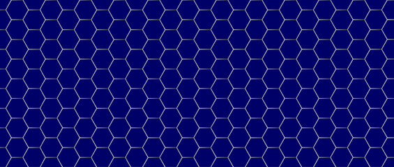 Abstract blue hexagon silver line mesh pattern design modern futuristic background texture vector illustration