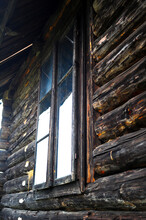 Old Wooden Window With Shutters