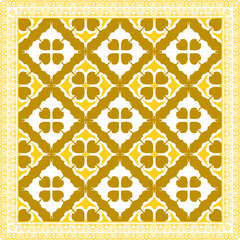 Poster - Elegant abstract scarf pattern design with ethnic and floral ornament. Hijab motif design