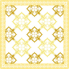 Poster - Elegant abstract scarf pattern design with ethnic and floral ornament. Hijab motif design