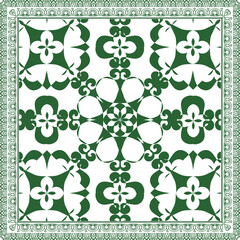 Poster - Elegant abstract scarf pattern design with ethnic and floral ornament. Hijab motif design