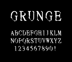 Wall Mural - Font of grunge letters and numbers