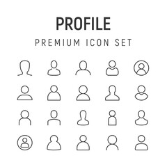 Canvas Print - Premium pack of profile line icons.