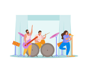 Wall Mural - Music Band Flat Composition