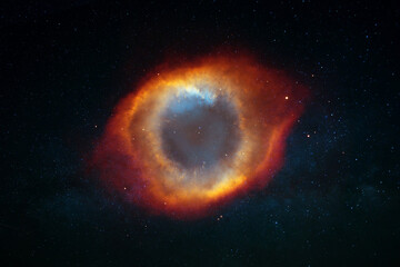 Poster - Beautiful background of stars, constellations, milky way and galaxy with cloudy fog in space. Amazing space and darkness. Eye of the galaxy