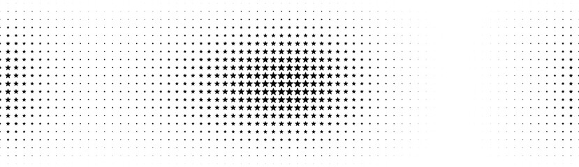 Poster - Halftone in abstract style. Geometric retro banner vector texture. Modern print. White and black background. Light effect.