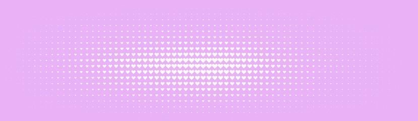 Poster - Halftone in abstract style. Geometric retro banner vector texture. Modern print. White and pink background. Light effect.