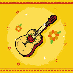 Canvas Print - mexican guitar icon