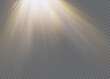 © luda - White glowing light explodes on a transparent background. Vector illustration of light decoration effect with ray.