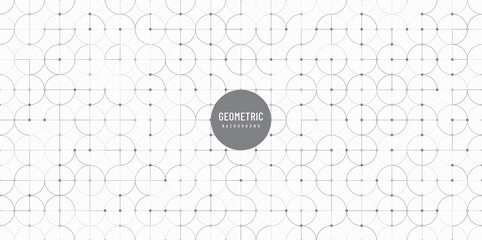 Wall Mural - black and grey modern design of geometric style background. technology circular connection. abstract