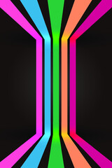 Poster - Colorful ribbon lines with a sense of space abstract background 