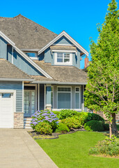 Fragment of luxury house at sunny day in Vancouver, Canada.