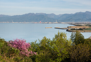 Wall Mural - Scenic view of Shikoku coastline on the outskirts of Saijo city - Ehime prefecture, Japan