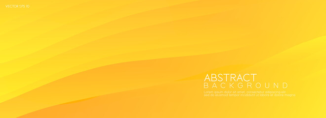 Poster - Abstract orange background with waves. Modern long banner template with wavy stripes. Vector