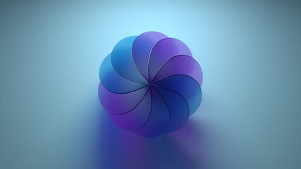 Poster - 3d abstract figure made of glass. Center frame composition. Refraction glass material. Twisted shape.