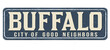 Buffalo vintage rusty metal sign