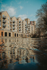 Wall Mural - The beautiful view of coastline of the canal in Reading in England.