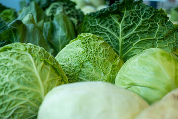 Kohl frisch auf den Wochenamrkt Closeup