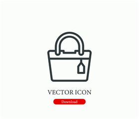 Poster - Bag vector icon.  Editable stroke. Linear style sign for use on web design and mobile apps, logo. Symbol illustration. Pixel vector graphics - Vector